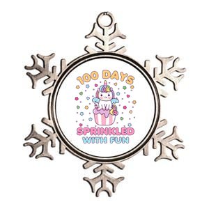 100 Days Sprinkled With Fun Cute Unicorn 100th Day Of School Gift Metallic Star Ornament