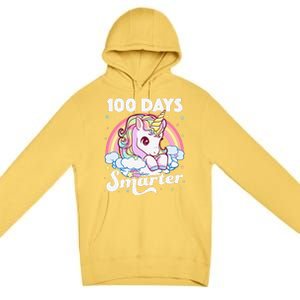 100 Days Smarter Unicorn Teacher 100th Day Of School Premium Pullover Hoodie