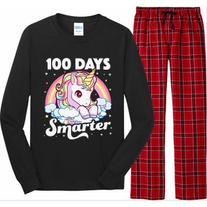 100 Days Smarter Unicorn Teacher 100th Day Of School Long Sleeve Pajama Set