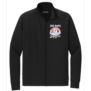 100 Days Smarter Unicorn Teacher 100th Day Of School Stretch Full-Zip Cadet Jacket