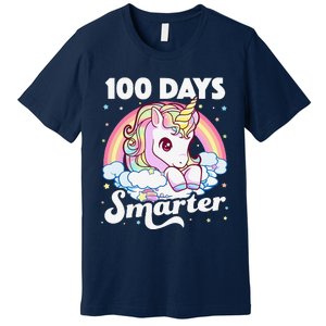 100 Days Smarter Unicorn Teacher 100th Day Of School Premium T-Shirt