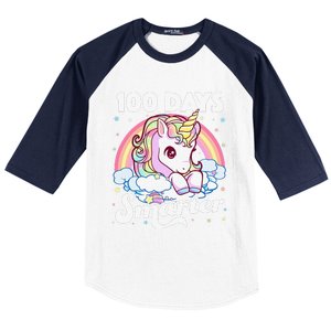 100 Days Smarter Unicorn Teacher 100th Day Of School Baseball Sleeve Shirt