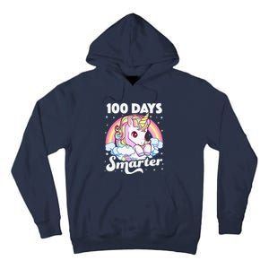 100 Days Smarter Unicorn Teacher 100th Day Of School Tall Hoodie