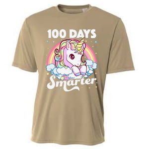 100 Days Smarter Unicorn Teacher 100th Day Of School Cooling Performance Crew T-Shirt