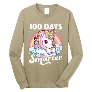 100 Days Smarter Unicorn Teacher 100th Day Of School Long Sleeve Shirt