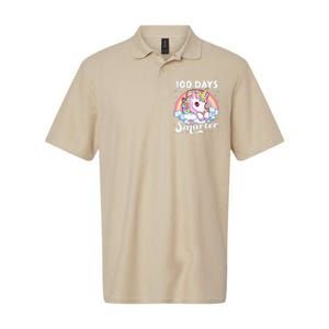 100 Days Smarter Unicorn Teacher 100th Day Of School Softstyle Adult Sport Polo