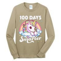 100 Days Smarter Unicorn Teacher 100th Day Of School Tall Long Sleeve T-Shirt