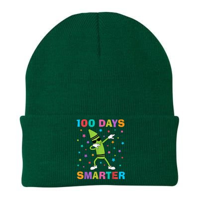 100 Days Smarter 100th Day of School Dabbing Crayon Knit Cap Winter Beanie