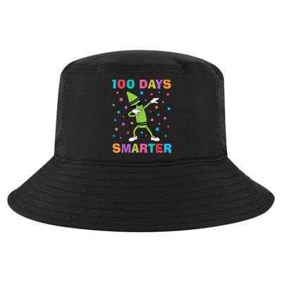 100 Days Smarter 100th Day of School Dabbing Crayon Cool Comfort Performance Bucket Hat
