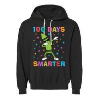 100 Days Smarter 100th Day of School Dabbing Crayon Garment-Dyed Fleece Hoodie