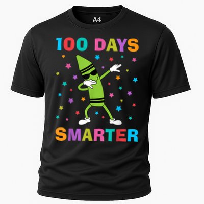 100 Days Smarter 100th Day of School Dabbing Crayon Performance Shirt