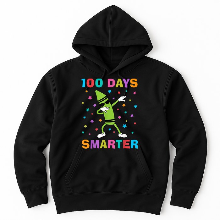 100 Days Smarter 100th Day of School Dabbing Crayon Hoodie
