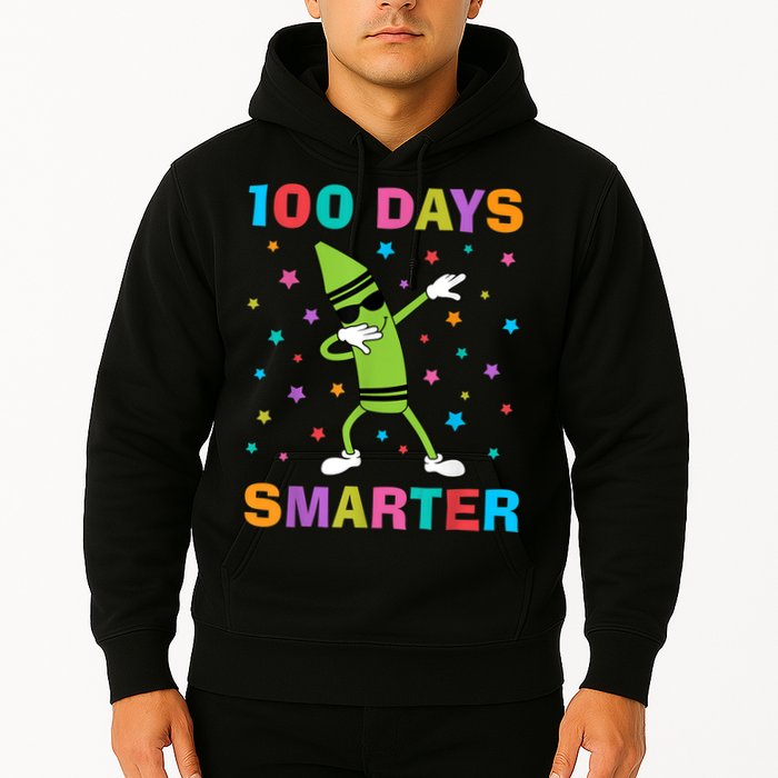 100 Days Smarter 100th Day of School Dabbing Crayon Hoodie