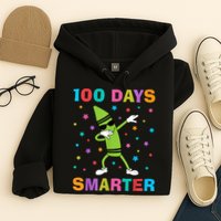 100 Days Smarter 100th Day of School Dabbing Crayon Hoodie