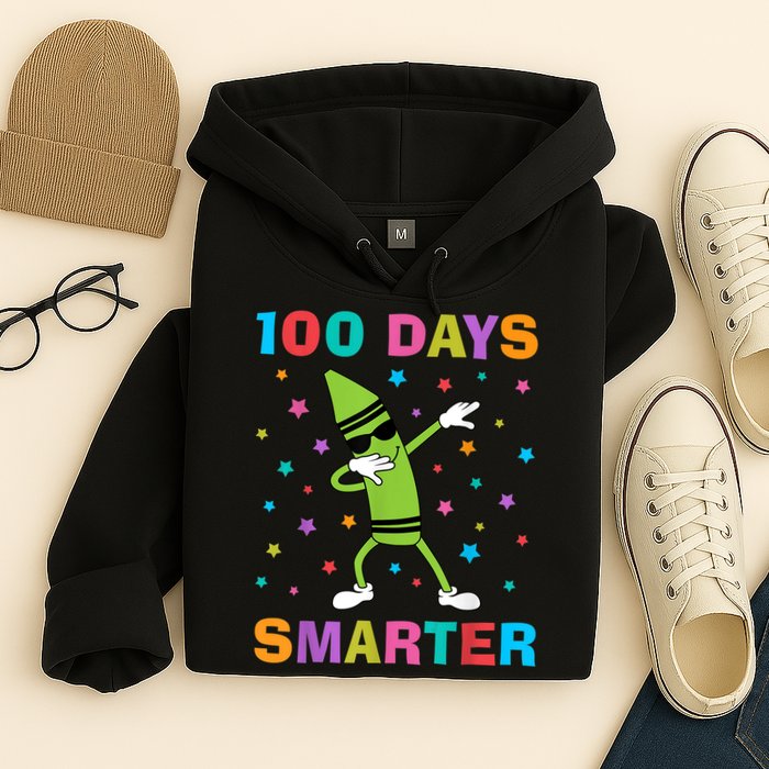 100 Days Smarter 100th Day of School Dabbing Crayon Hoodie