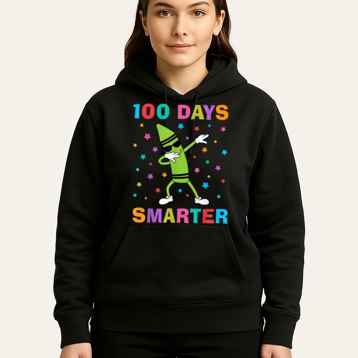 100 Days Smarter 100th Day of School Dabbing Crayon Hoodie