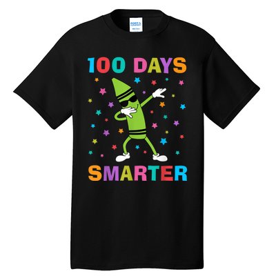 100 Days Smarter 100th Day of School Dabbing Crayon Tall T-Shirt