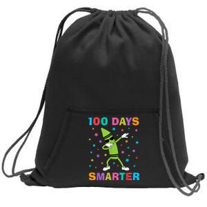 100 Days Smarter 100th Day of School Dabbing Crayon Sweatshirt Cinch Pack Bag