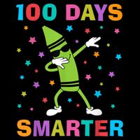 100 Days Smarter 100th Day of School Dabbing Crayon Sustainable Bucket Hat