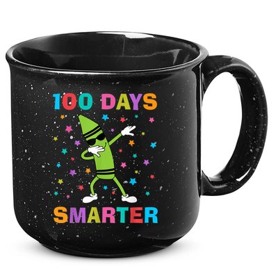 100 Days Smarter 100th Day of School Dabbing Crayon 15oz Campfire Ceramic Mug