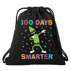 100 Days Smarter 100th Day of School Dabbing Crayon Drawstring Bag