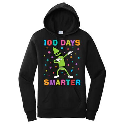 100 Days Smarter 100th Day of School Dabbing Crayon Women's Pullover Hoodie