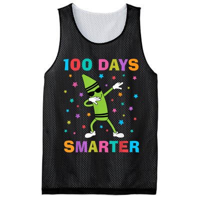 100 Days Smarter 100th Day of School Dabbing Crayon Mesh Reversible Basketball Jersey Tank