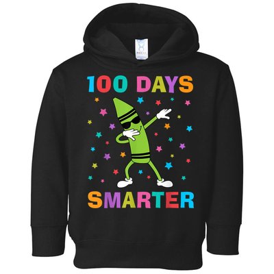 100 Days Smarter 100th Day of School Dabbing Crayon Toddler Hoodie