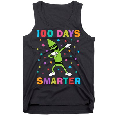 100 Days Smarter 100th Day of School Dabbing Crayon Tank Top
