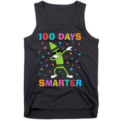 100 Days Smarter 100th Day of School Dabbing Crayon Tank Top