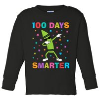 100 Days Smarter 100th Day of School Dabbing Crayon Toddler Long Sleeve Shirt