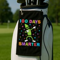 100 Days Smarter 100th Day of School Dabbing Crayon Golf Towel