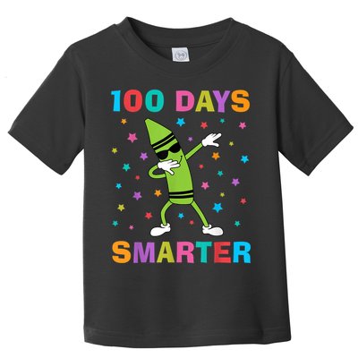 100 Days Smarter 100th Day of School Dabbing Crayon Toddler T-Shirt