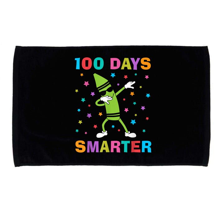 100 Days Smarter 100th Day of School Dabbing Crayon Microfiber Hand Towel
