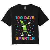 100 Days Smarter 100th Day of School Dabbing Crayon Crop Top