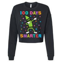100 Days Smarter 100th Day of School Dabbing Crayon Cropped Pullover Crew