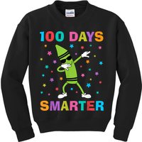 100 Days Smarter 100th Day of School Dabbing Crayon Kids Sweatshirt