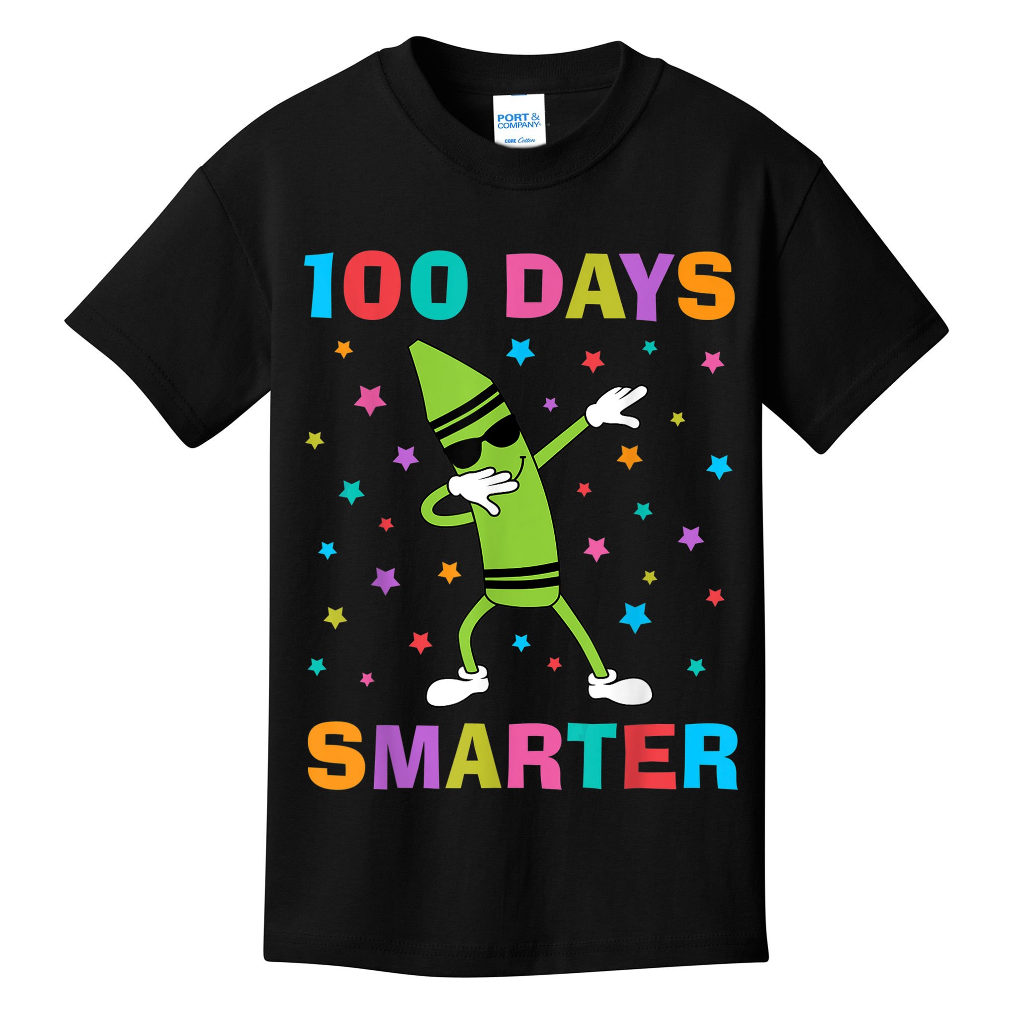 100 Days Smarter 100th Day of School Dabbing Crayon Kids T-Shirt