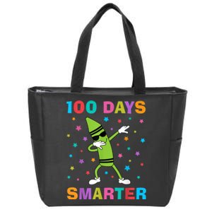 100 Days Smarter 100th Day of School Dabbing Crayon Zip Tote Bag