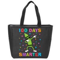 100 Days Smarter 100th Day of School Dabbing Crayon Zip Tote Bag