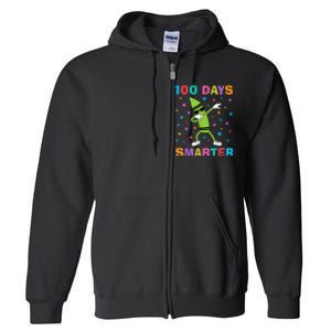 100 Days Smarter 100th Day of School Dabbing Crayon Full Zip Hoodie