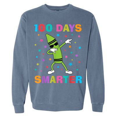100 Days Smarter 100th Day of School Dabbing Crayon Garment-Dyed Sweatshirt