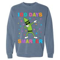 100 Days Smarter 100th Day of School Dabbing Crayon Garment-Dyed Sweatshirt