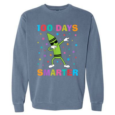 100 Days Smarter 100th Day of School Dabbing Crayon Garment-Dyed Sweatshirt