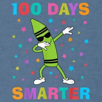 100 Days Smarter 100th Day of School Dabbing Crayon Garment-Dyed Sweatshirt