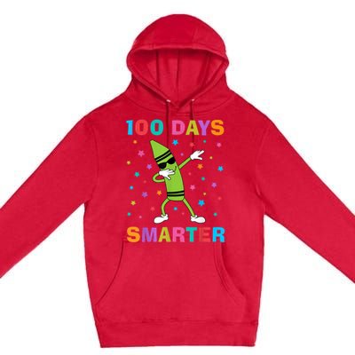 100 Days Smarter 100th Day of School Dabbing Crayon Premium Pullover Hoodie