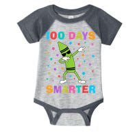 100 Days Smarter 100th Day of School Dabbing Crayon Infant Baby Jersey Bodysuit