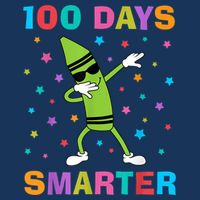 100 Days Smarter 100th Day of School Dabbing Crayon Infant Baby Jersey Bodysuit