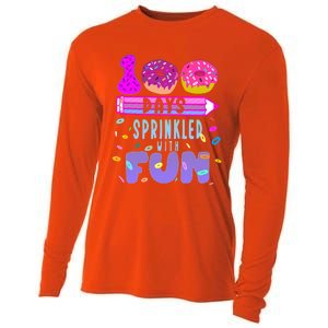 100 Days Sprinkled With Fun Donut 100th Day Of School Gift Cooling Performance Long Sleeve Crew