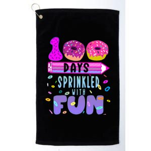 100 Days Sprinkled With Fun Donut 100th Day Of School Gift Platinum Collection Golf Towel